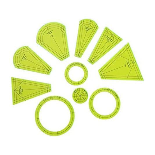 StitchDress – 10-Piece Dresden Quilting Template Set