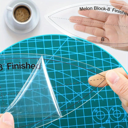 Quiltz – 3pcs Acrylic Quilting Ruler and Template Set