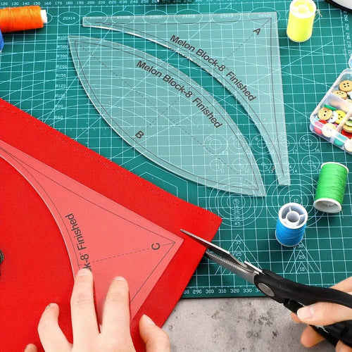 Quiltz – 3pcs Acrylic Quilting Ruler and Template Set