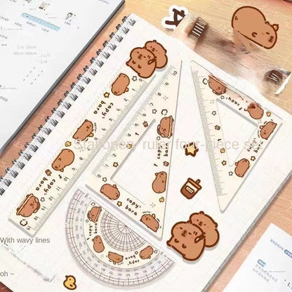 CapyRuler – 4PCS Acrylic Cartoon Ruler Set