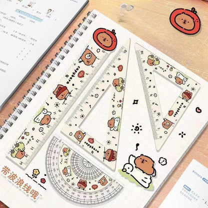 CapyRuler – 4PCS Acrylic Cartoon Ruler Set