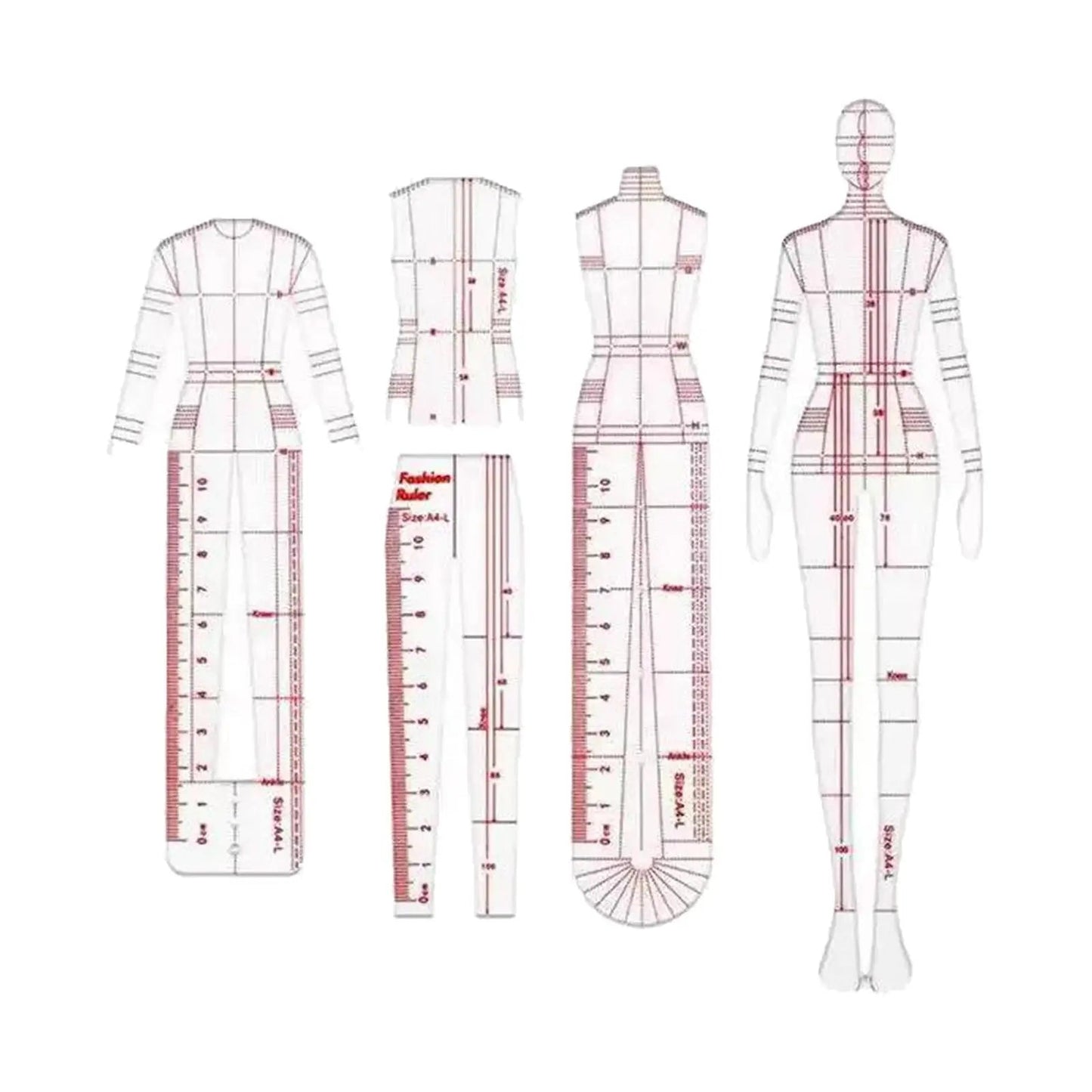 ManeDraft – 4PCS Fashion Design Ruler Set