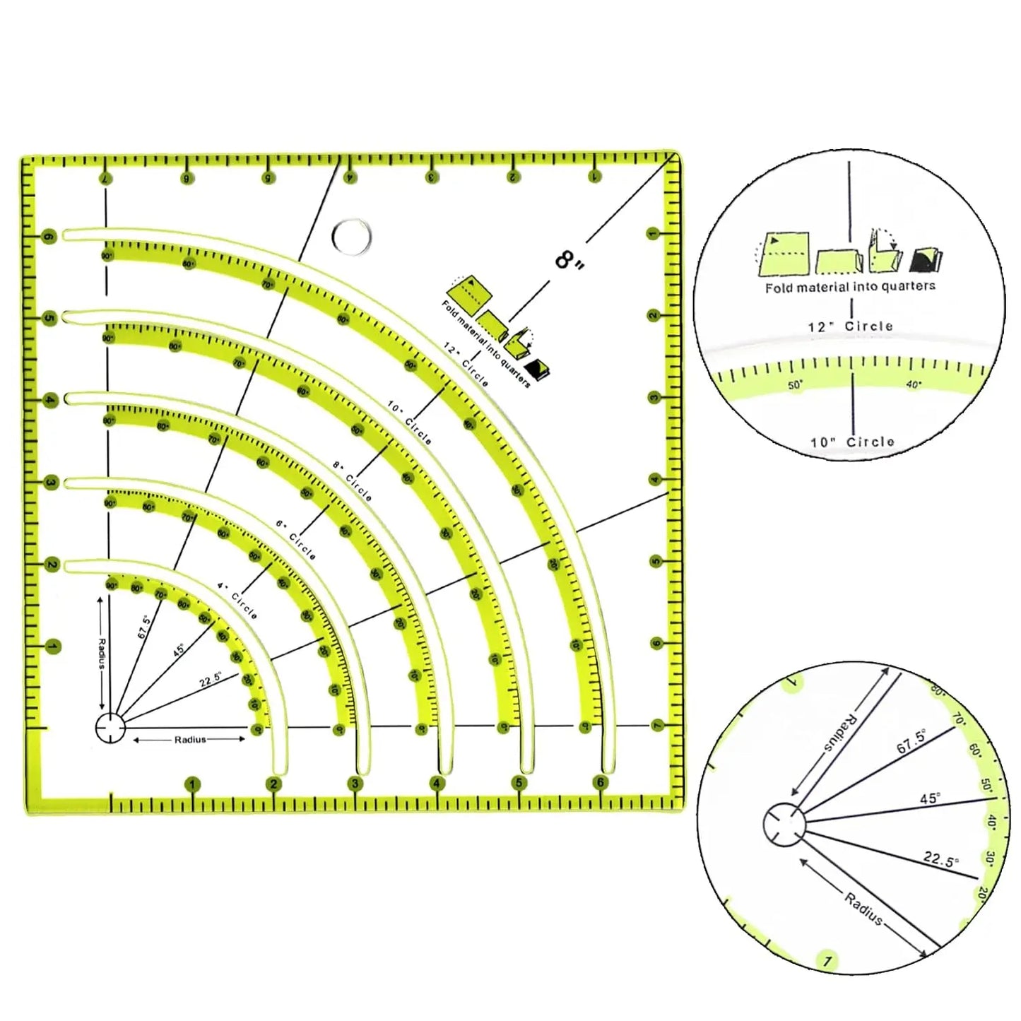 StitchVector – Precision 8" Acrylic Quilting Ruler