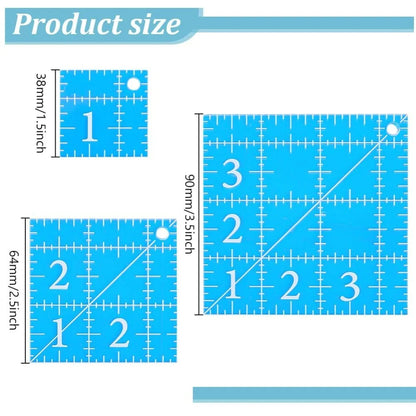 QuiltAxis – 3-Piece Precision Acrylic Square Template Set