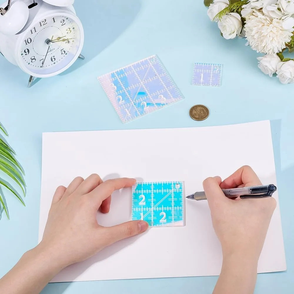 QuiltAxis – 3-Piece Precision Acrylic Square Template Set