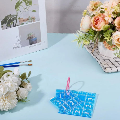 QuiltAxis – 3-Piece Precision Acrylic Square Template Set