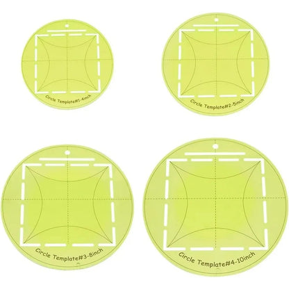 CircleCraft – 4-Piece Round Quilting Template Set
