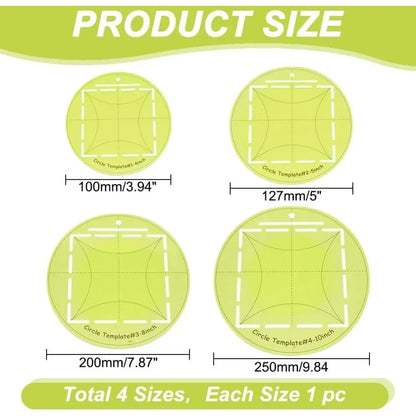 CircleCraft – 4-Piece Round Quilting Template Set