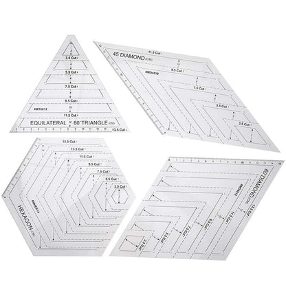 TailorExp – 4Pcs Transparent Patchwork Quilting Ruler Set