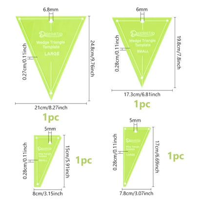 Stitchverra – 4Pcs Acrylic Quilting Template & Ruler Set