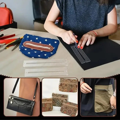 Zipvera – 3Pcs Acrylic Zipper Making Template Set