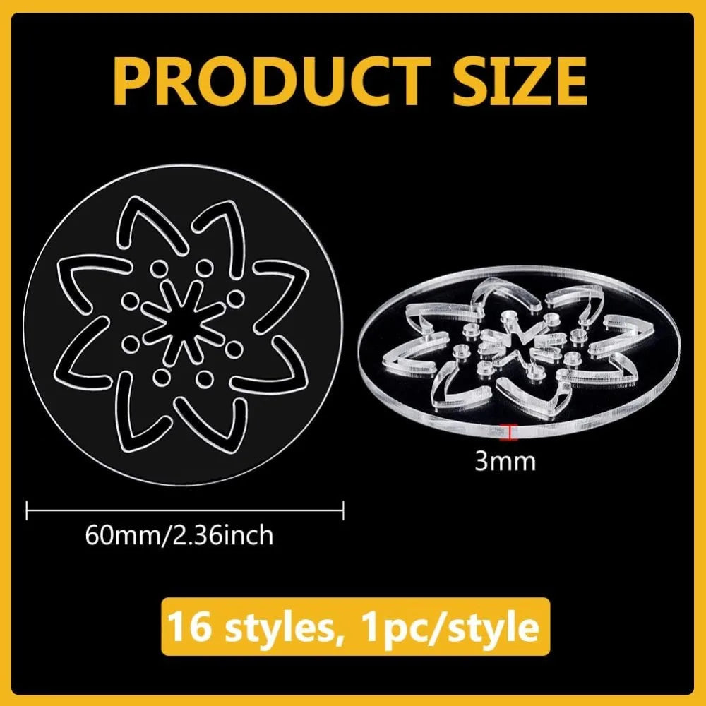 Florisashi – 16 Piece Acrylic Sashiko Flower Stencil Set