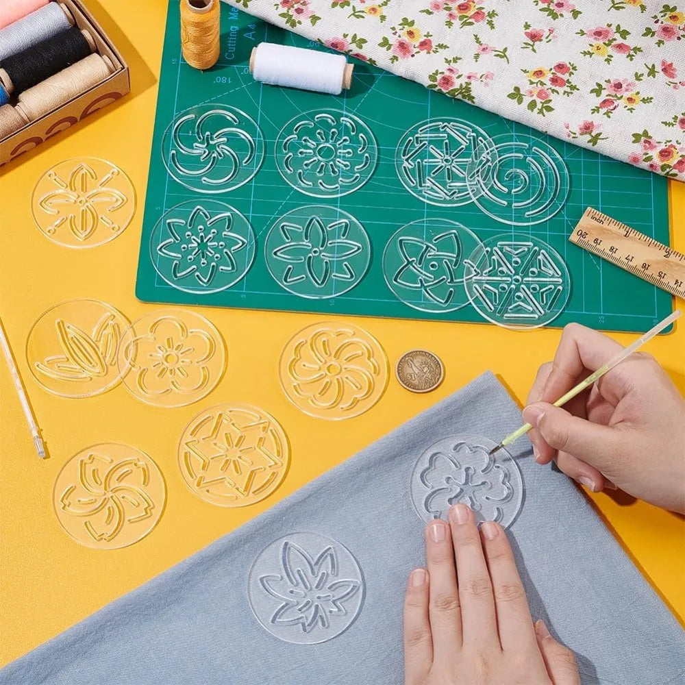 Florisashi – 16 Piece Acrylic Sashiko Flower Stencil Set