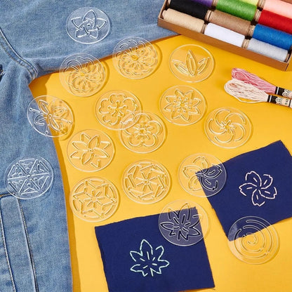 Florisashi – 16 Piece Acrylic Sashiko Flower Stencil Set