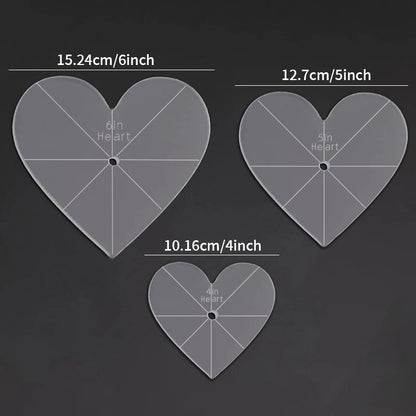 Heartistry – 3 Piece Acrylic Quilting Template Set
