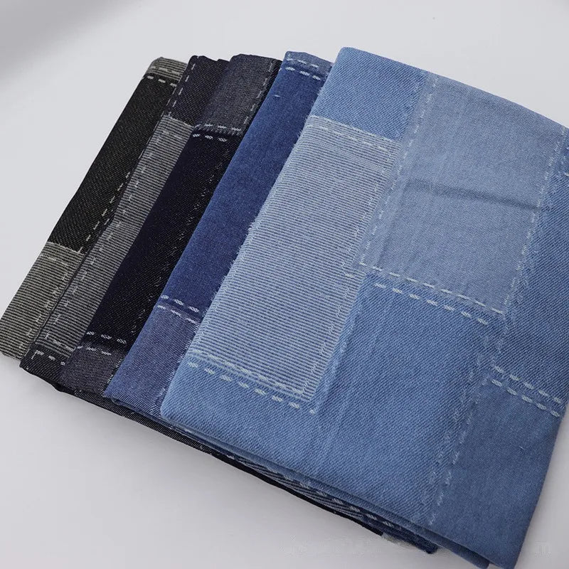 Denivelle – Premium Plaid Washed Denim Fabric by the Meter