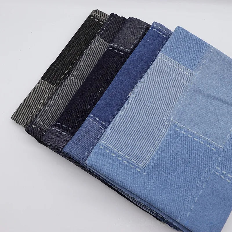 Denivelle – Premium Plaid Washed Denim Fabric by the Meter