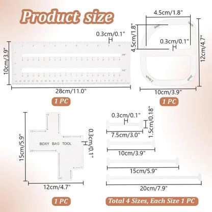 Boxura – 4-Piece Bag Making Template Set