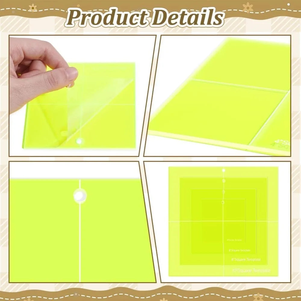 Quilivox – Acrylic Square Quilting Template Set