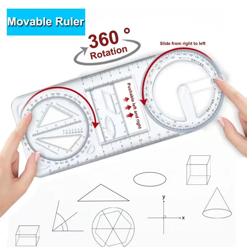Geomixa – 360° Movable Quilting Geometric Drawing Ruler