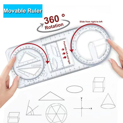 Geomixa – 360° Movable Quilting Geometric Drawing Ruler