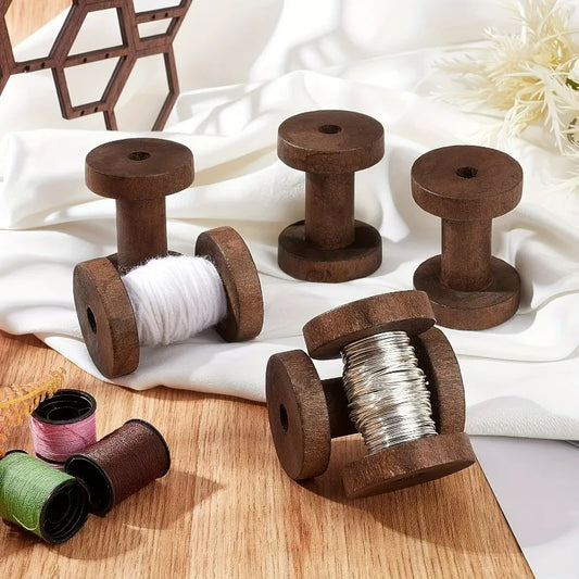 Reelora – 6Pcs Vintage Wooden Spools Organizer Kit