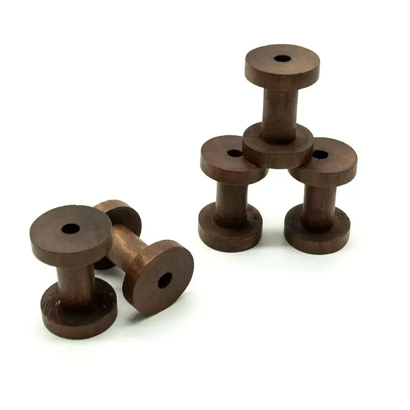 Reelora – 6Pcs Vintage Wooden Spools Organizer Kit