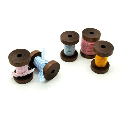 Reelora – 6Pcs Vintage Wooden Spools Organizer Kit