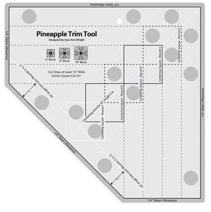 Pinquilt – Acrylic Pineapple Trim Ruler Template