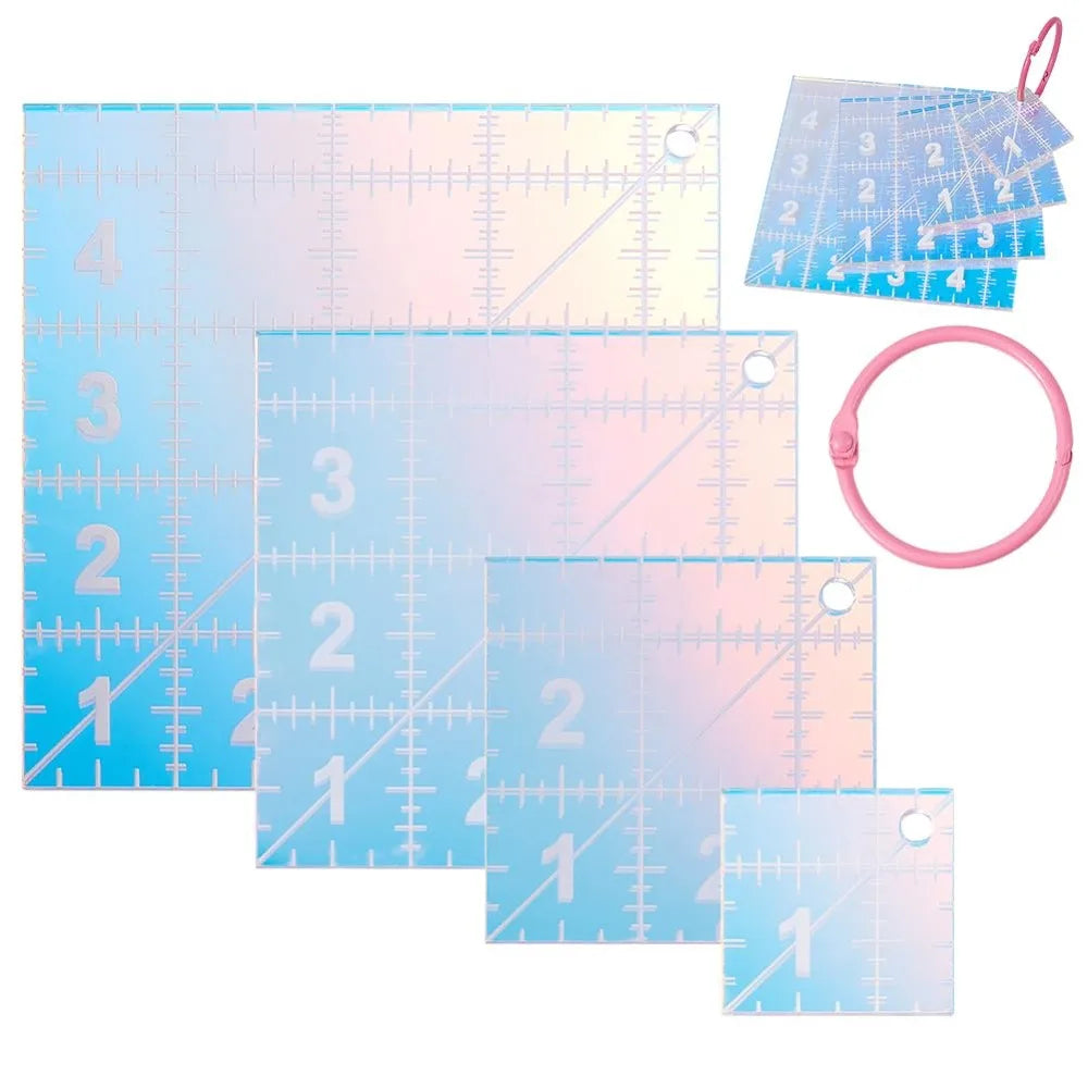 CraftiQuad – 4-Size Acrylic Quilting Template Set