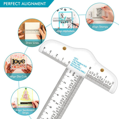 SquareSight – 6-Inch Clear Acrylic T-Square Ruler