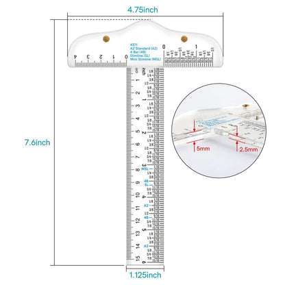 SquareSight – 6-Inch Clear Acrylic T-Square Ruler