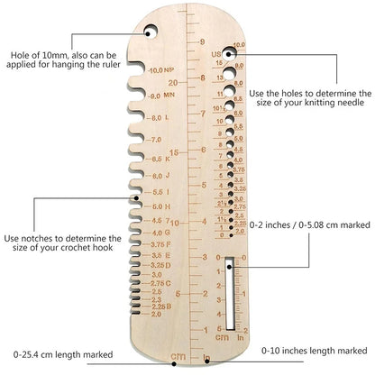KnitG – Wooden Sock Measuring Ruler