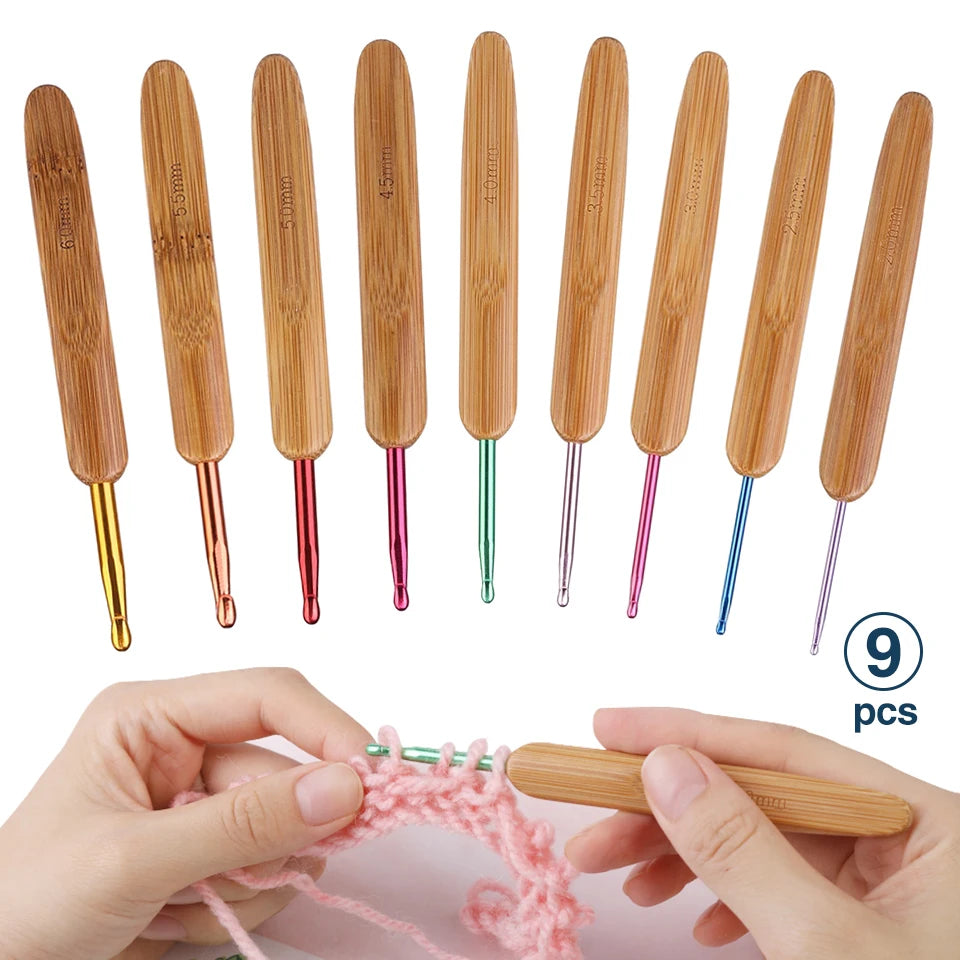 Bambrelle – 9-Piece Bamboo Crochet Hook Set