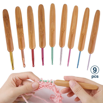Bambrelle – 9-Piece Bamboo Crochet Hook Set