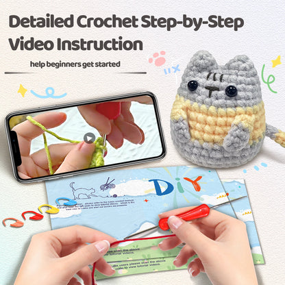 KittyLoop – Little Grey Cat Crochet Kit for Beginners