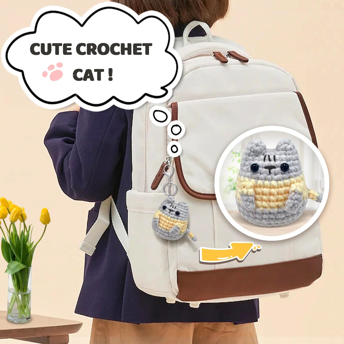 KittyLoop – Little Grey Cat Crochet Kit for Beginners