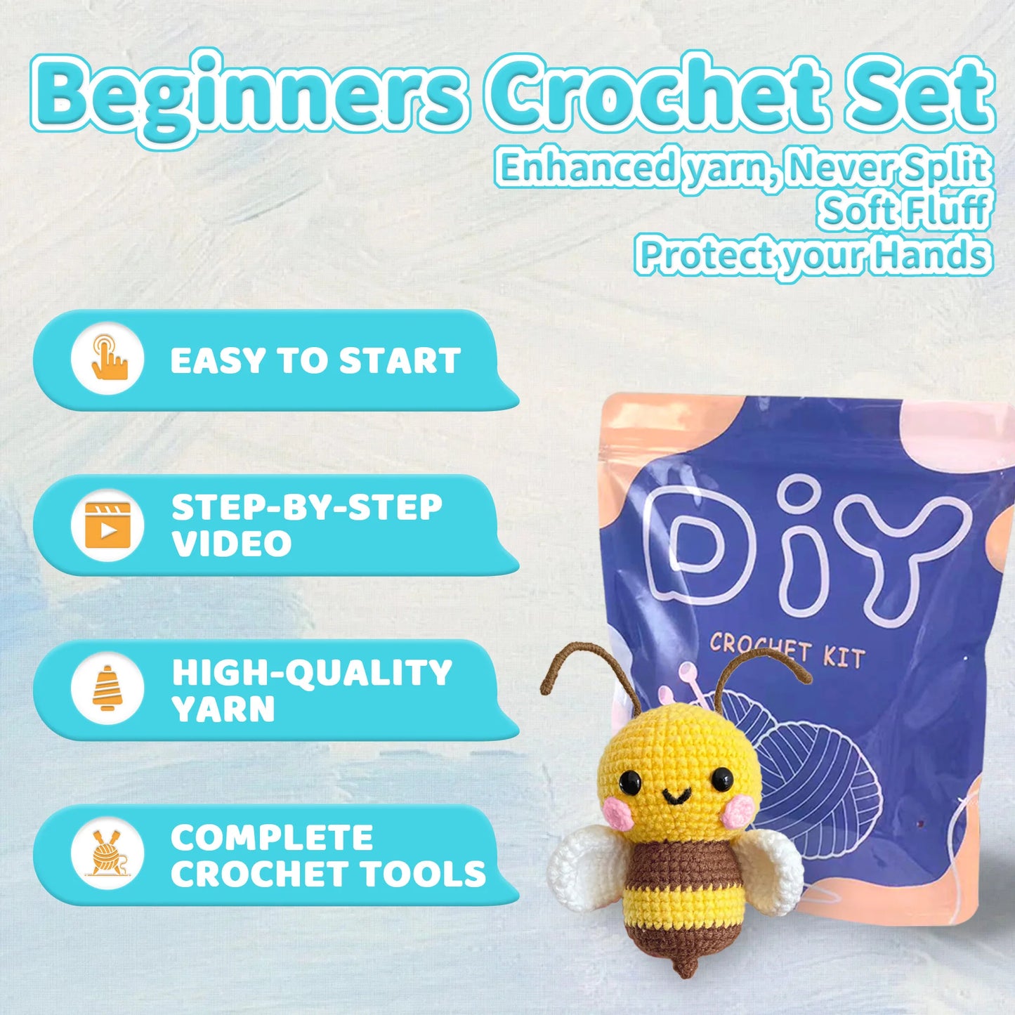 HoneyLoop – Beginner Bee-Themed DIY Crochet Kit