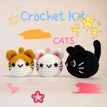 TrioPaws – Beginner Cat Amigurumi Crochet Kit