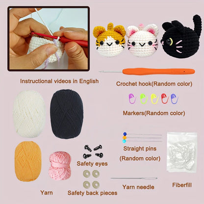 TrioPaws – Beginner Cat Amigurumi Crochet Kit