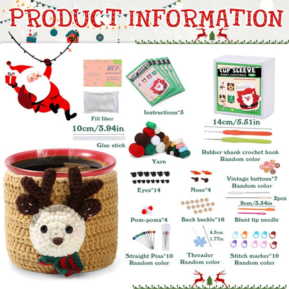 FestiveSip – Christmas Cup Cover Crochet Kit