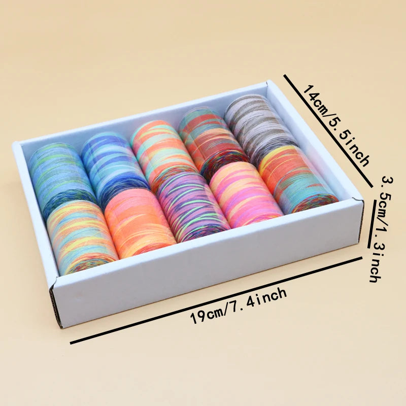 ThreadAura – 10 Color Gradient Polyester Sewing Thread Set
