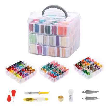StitchSpectrum – 150 Color Embroidery Floss Kit with 3