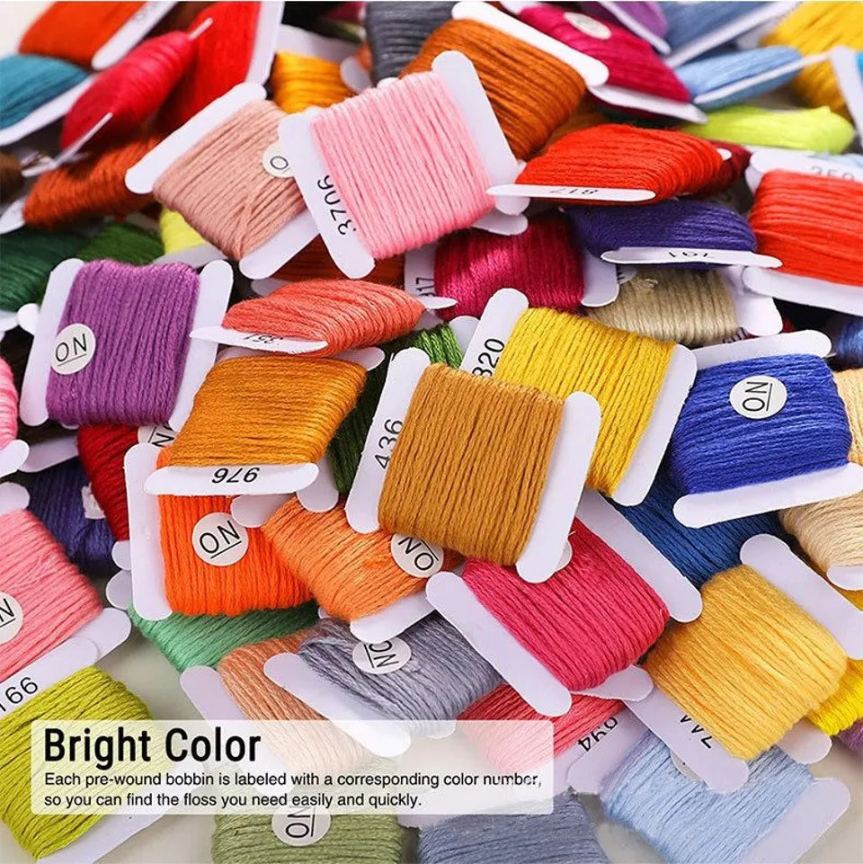 StitchSpectrum – 150 Color Embroidery Floss Kit with 3