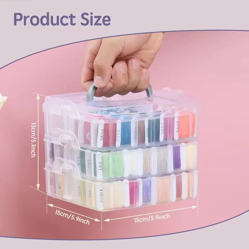 StitchSpectrum – 150 Color Embroidery Floss Kit with 3