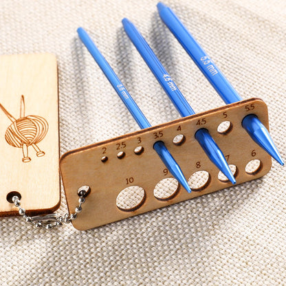 StitchScale – Natural Wooden Knitting Needle Gauge Ruler