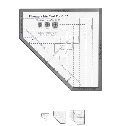 PineAlign – Acrylic Pineapple Quilt Guide Template Ruler
