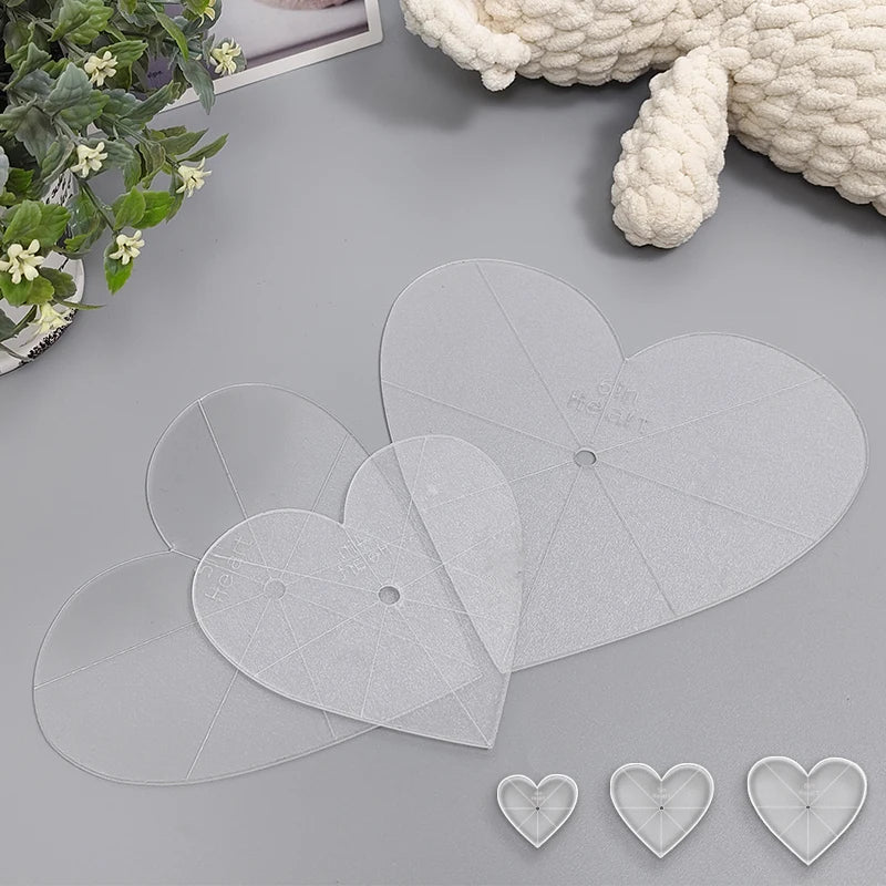 HeartTrace – 3-Piece Acrylic Heart Quilting Template Set