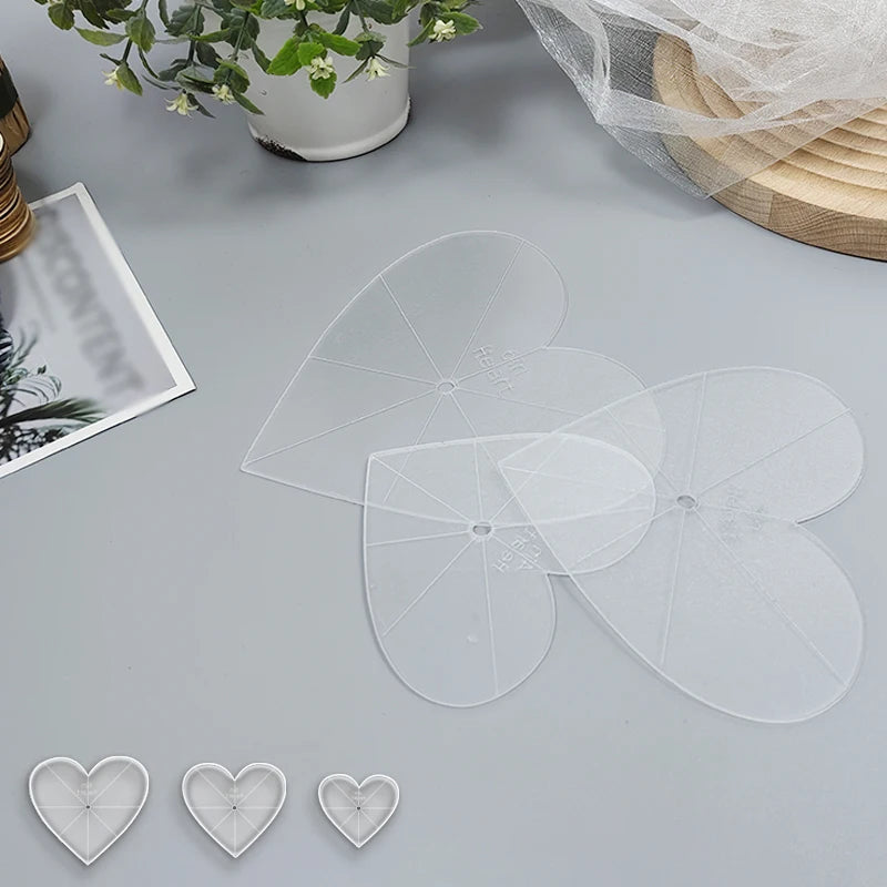 HeartTrace – 3-Piece Acrylic Heart Quilting Template Set