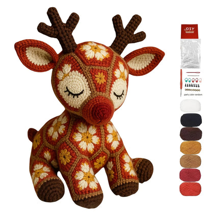 YarnBloom – Floral Reindeer Crochet DIY Kit